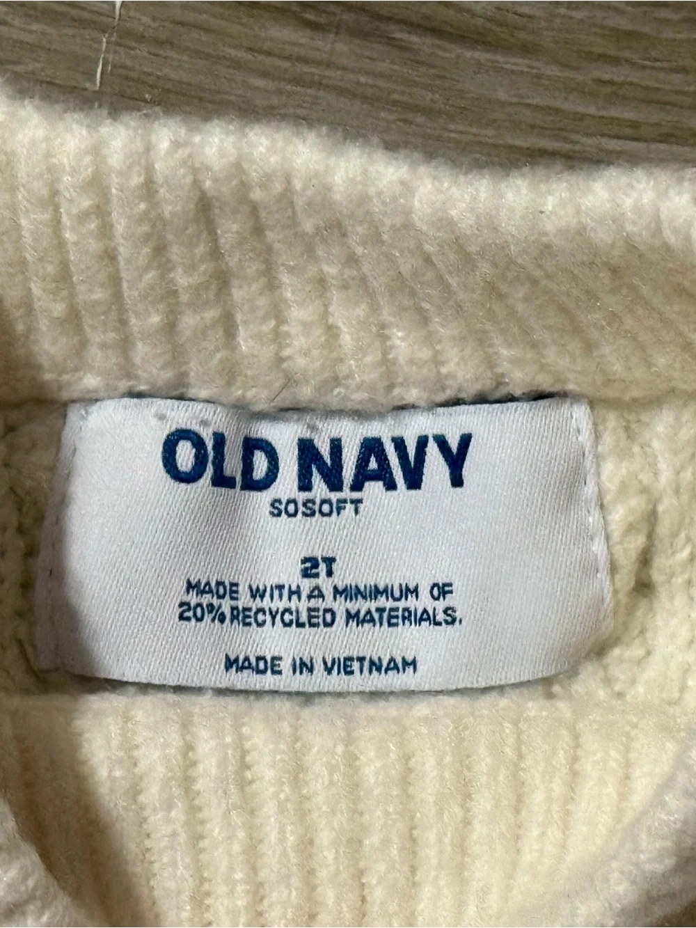 Old Navy Cream Cable Knit High-Low Sweater